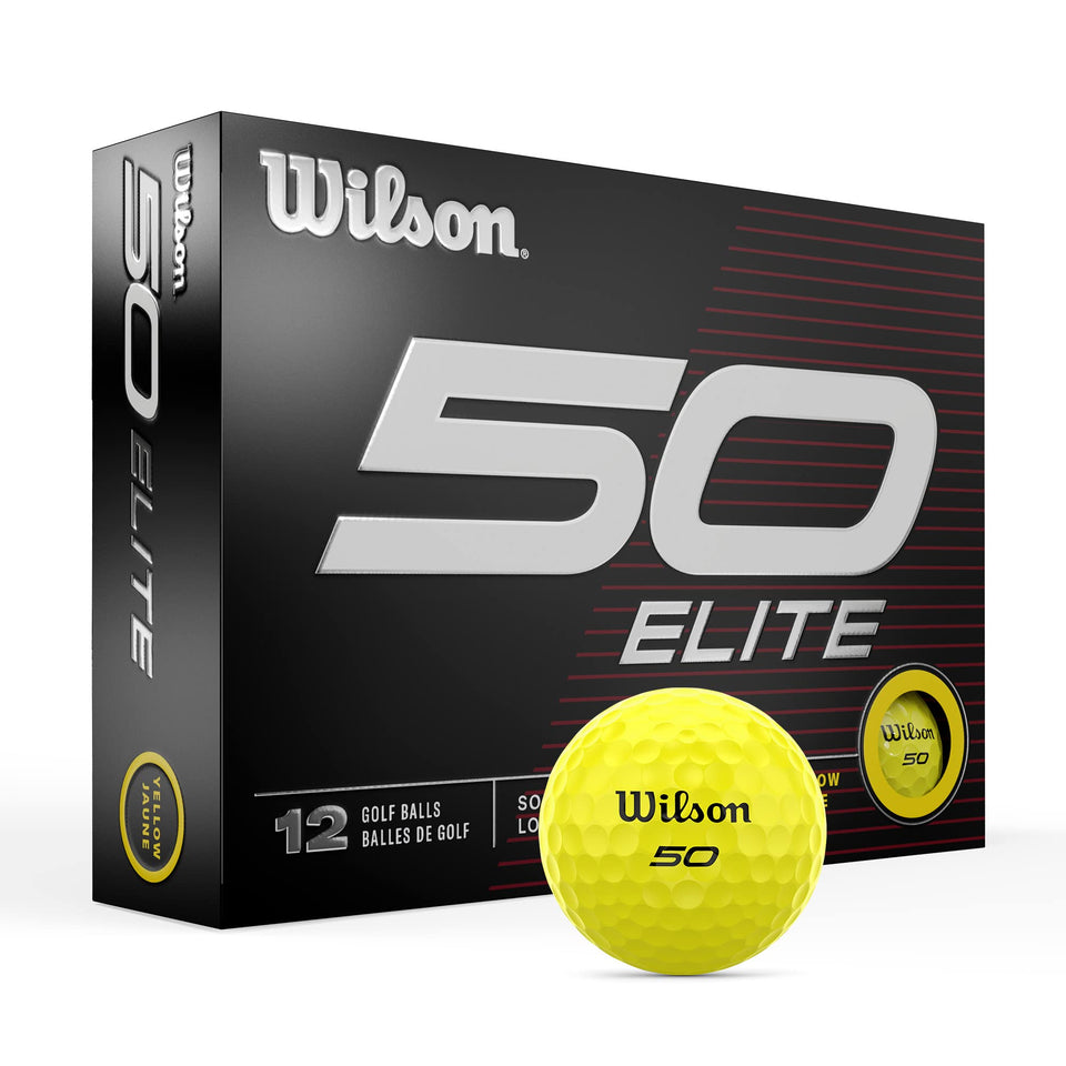 Wilson Fifty Elite Golf Balls in Yellow with high visibility and distance potential