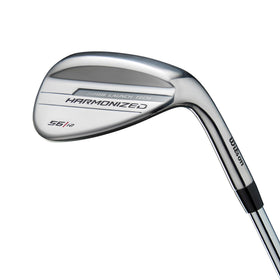 Wilson Harmonized 56 left wedge face closeup showing forgiving design for precise short game