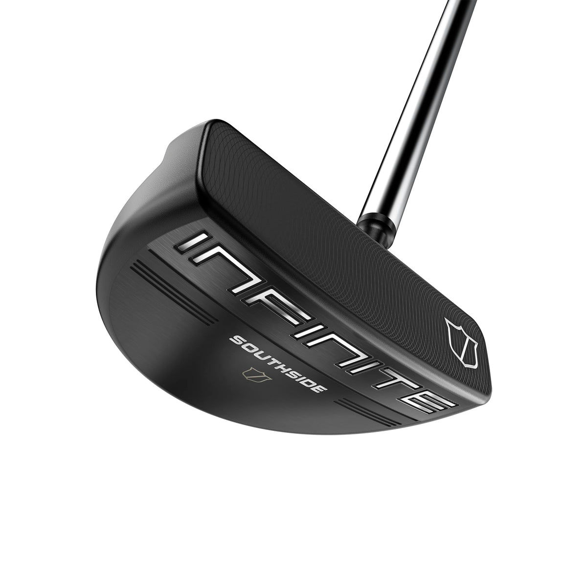 Wilson Infinite South Side putter face with double-milled design for consistent roll and feel.