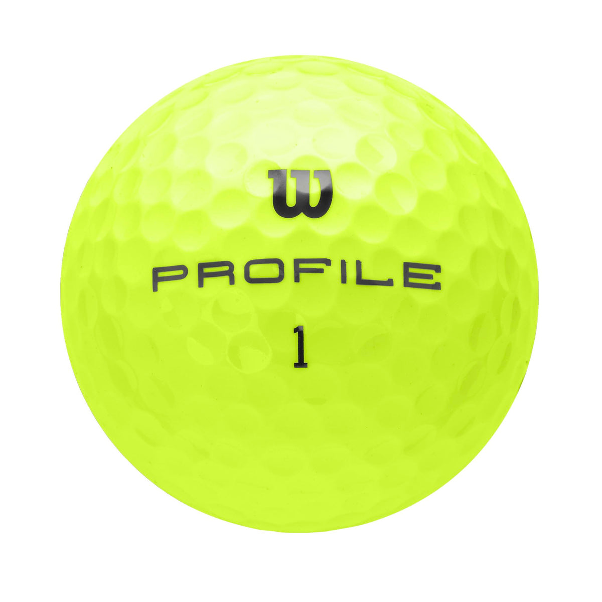 Wilson Profile Distance yellow balls held for scale on a practice range