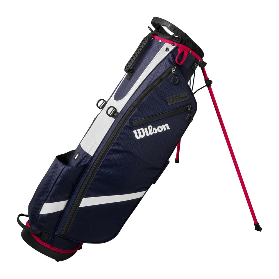 Wilson QS Golf Stand Bag—navy, white, red; lightweight and balanced for easy carrying