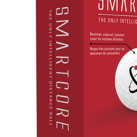 Wilson Smart Core golf ball pack on display in white packaging