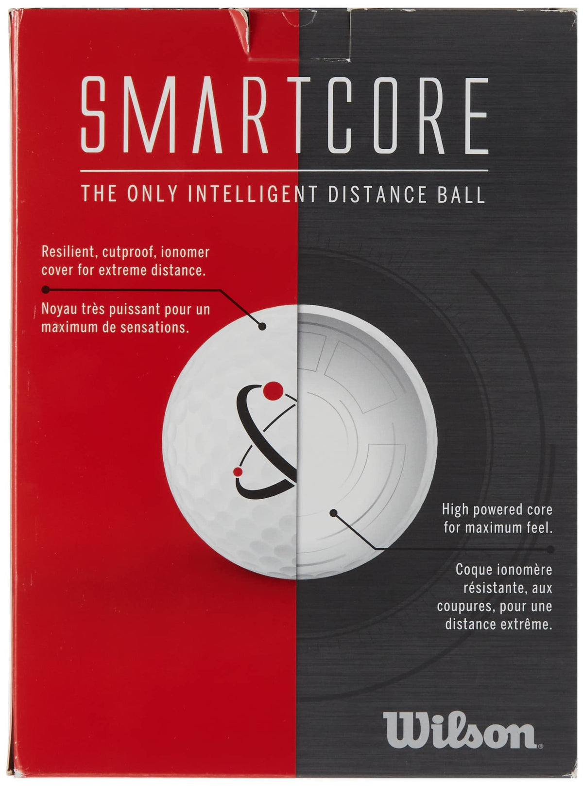 Wilson Smart Core golf ball in flight off the tee, optimized for distance