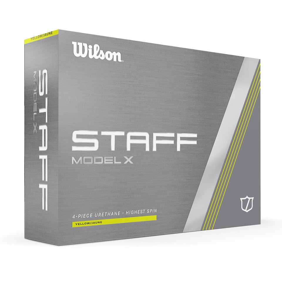Wilson Staff Model X golf balls yellow front view for distance