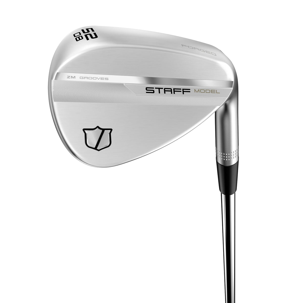 Wilson Staff Model ZM wedge 52/8 face closeup promoting spin and precision around greens.