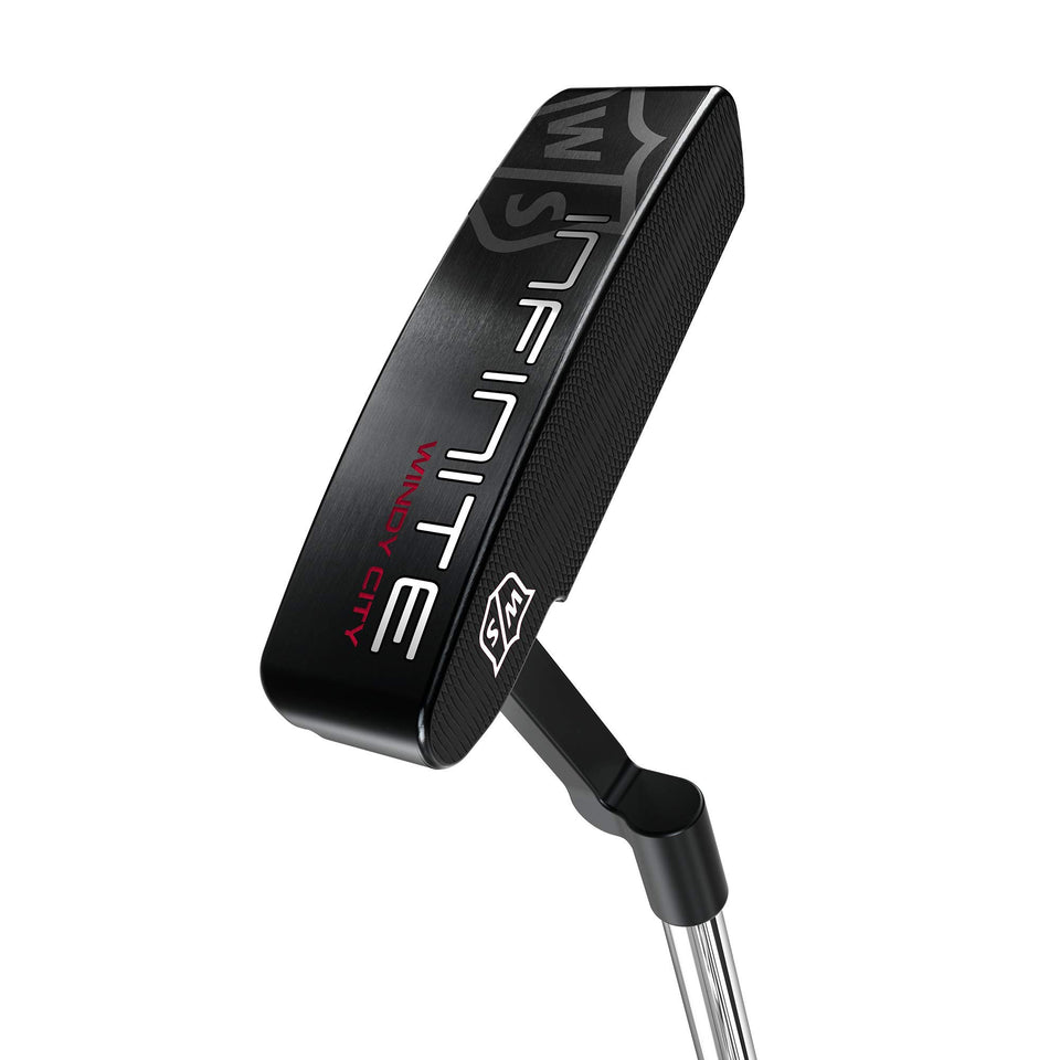 Wilson Staff Windy City Infinite Putter face close-up highlighting precision milled surface for consistent roll