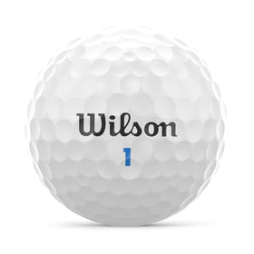 Wilson Tour Velocity Accuracy ball on tee showing clean flight potential and straight trajectory