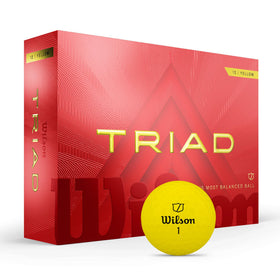 Wilson Triad 2025 yellow ball front view highlights balanced design for straighter tee shots