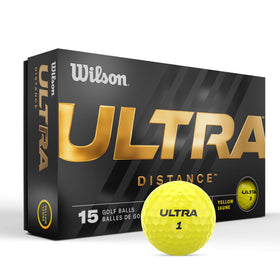 Wilson Ultra Distance yellow pack shot ready for tee-to-green rounds.