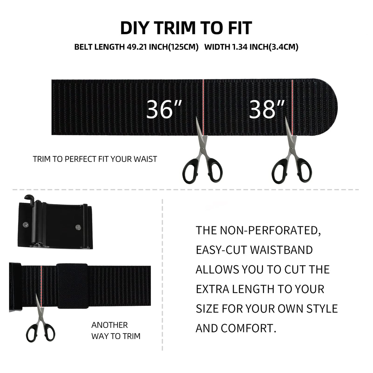 WIMSSERT ratchet belt size range communicates adjustable fit