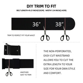 WIMSSERT ratchet belt size range communicates adjustable fit