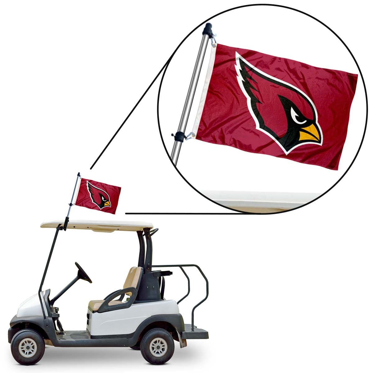 WinCraft flag set ideal for golf carts, ATVs, porches and more