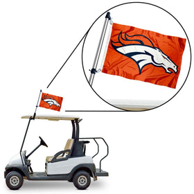 WinCraft mounted flag on a golf cart frame for easy team display