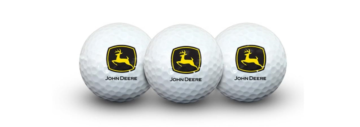 WinCraft John Deere golf balls in clamshell for durable play and easy transport.