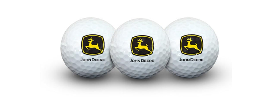 WinCraft John Deere golf balls in clamshell for durable play and easy transport.