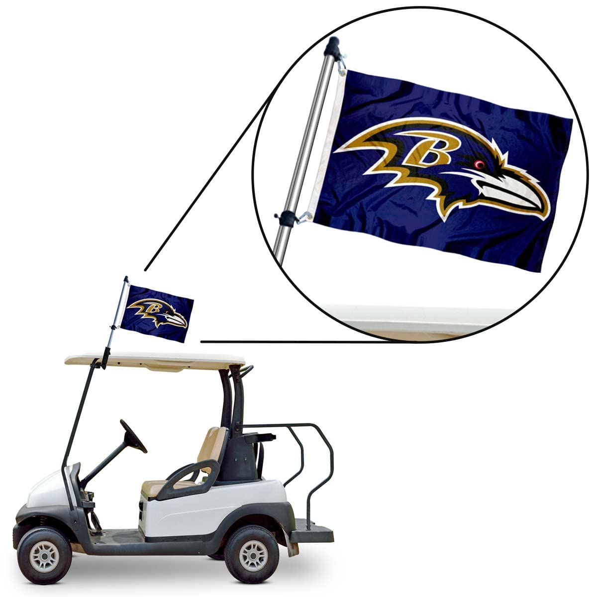 WinCraft officially licensed flag used on golf carts and other vehicles.