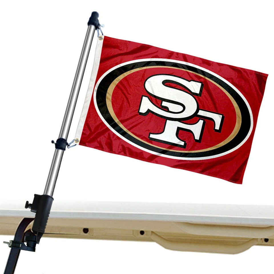 WinCraft SF 49ers flag 12x18 inches for golf carts with double sided readability