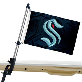 WinCraft Seattle Kraken flag pole assembly for durable cart display