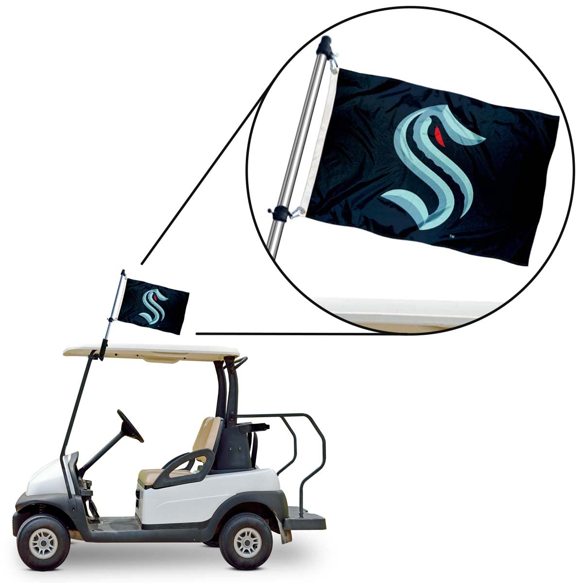 Officially licensed flag set for authentic Seattle Kraken display