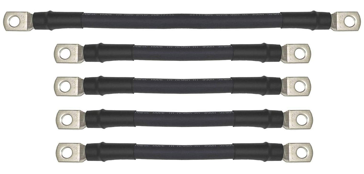 WindyNation 4-gauge battery cables close-up with lug detail for EZGO carts