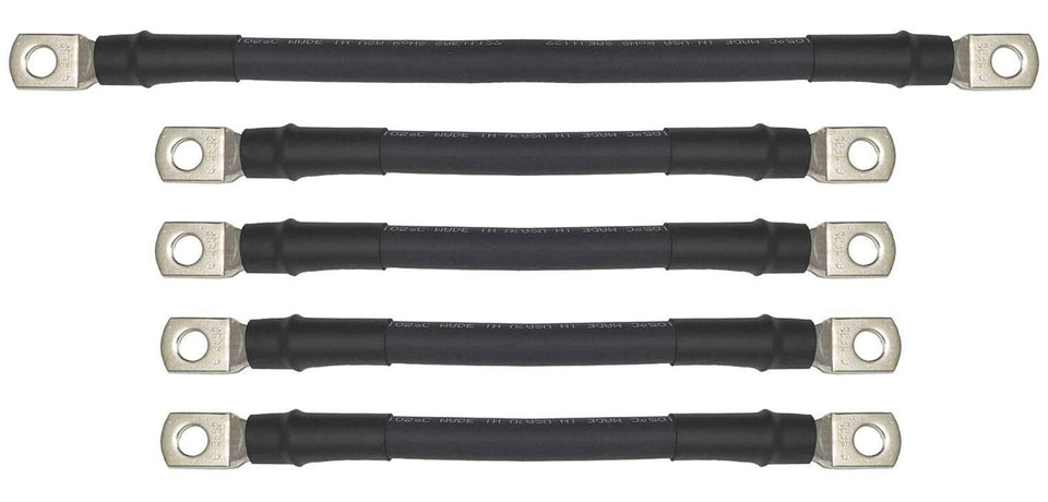WindyNation 4-gauge battery cables close-up with lug detail for EZGO carts