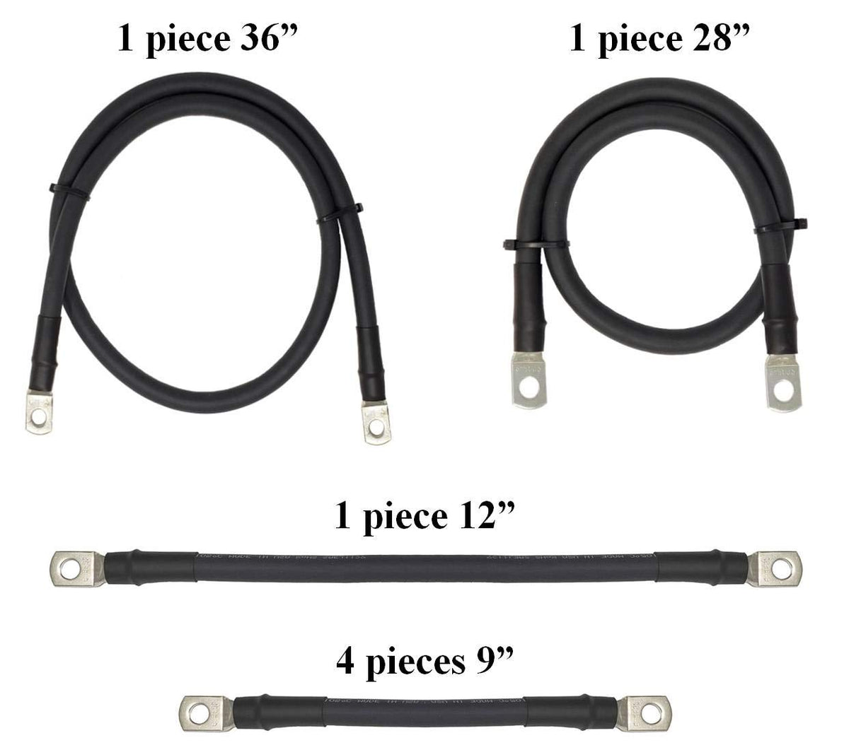 WindyNation 4-gauge copper cables with tin-coated lugs for durable connections