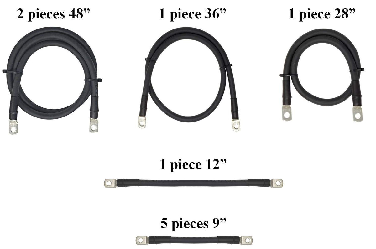 WindyNation EZGO TXT PDS 12-inch 4-gauge cable with reliable lug assemblies.