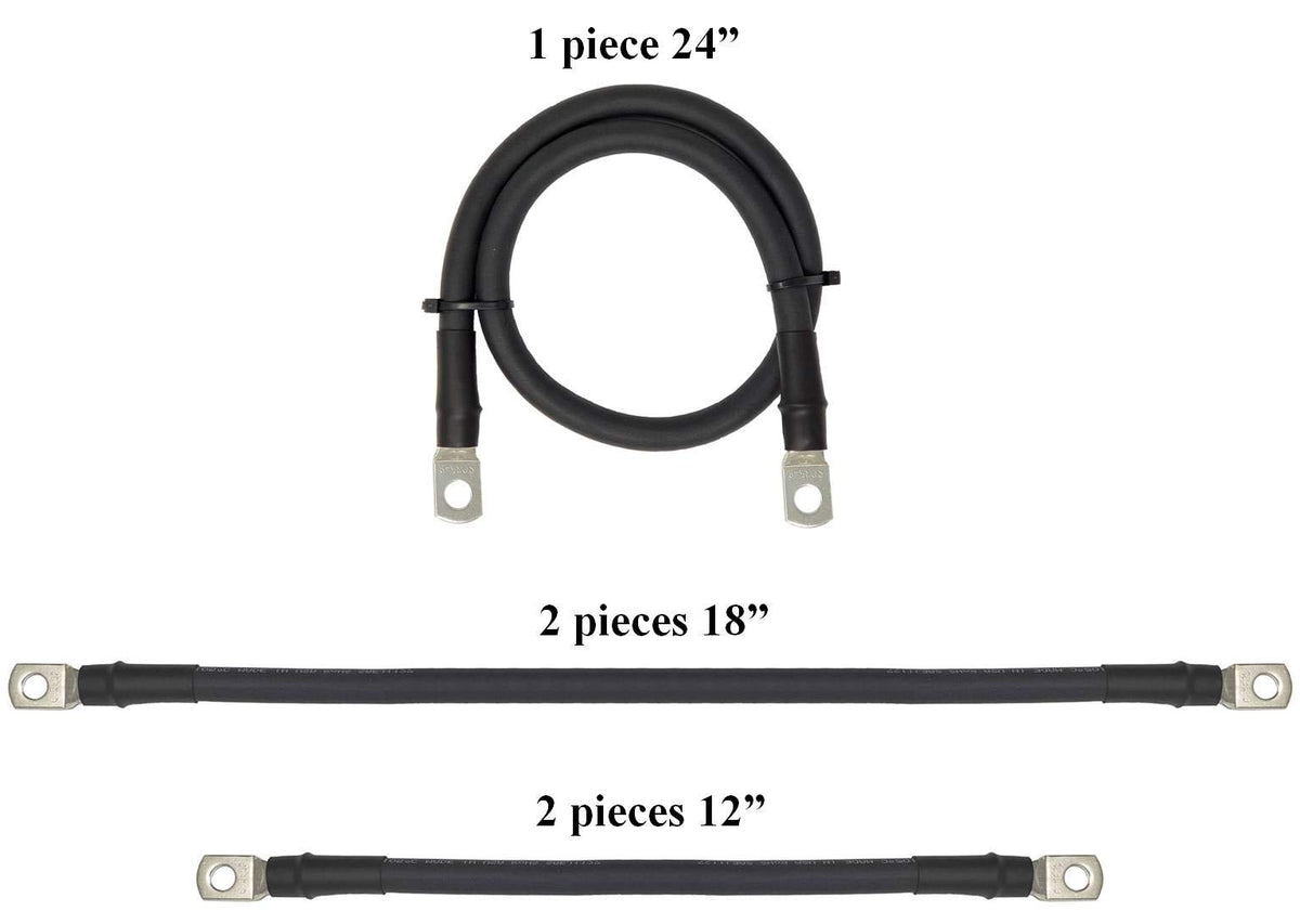 WindyNation EZGO TXT PDS 36V 12-inch cable supports main positive/negative runs.