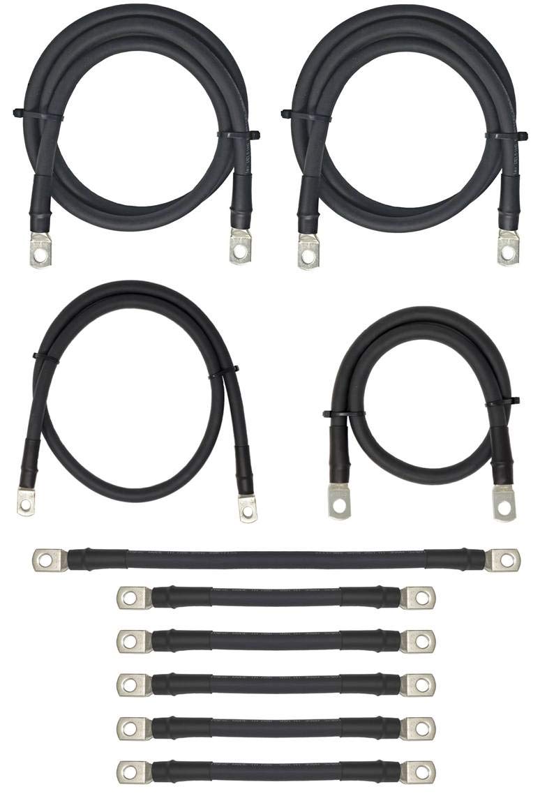 WindyNation EZGO TXT PDS 9-inch 4-gauge battery cable for flexible copper connections.