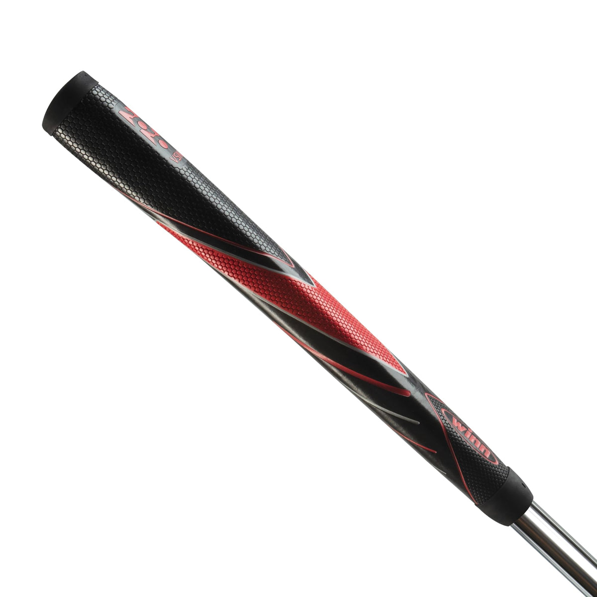 Winn 2020 Vision Excel putter grip in black and red enhances greenside feel.