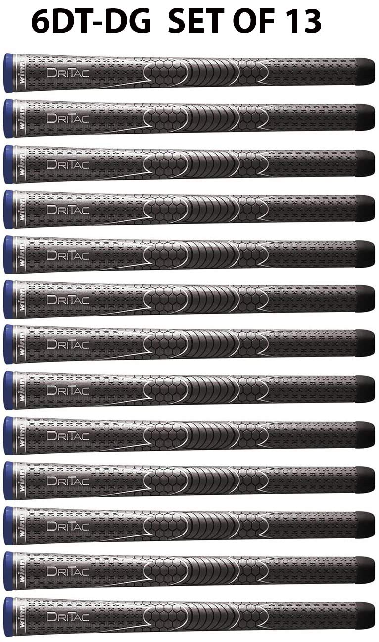Winn Dri-Tac 13-piece dark gray golf grips bundle for secure all-weather traction