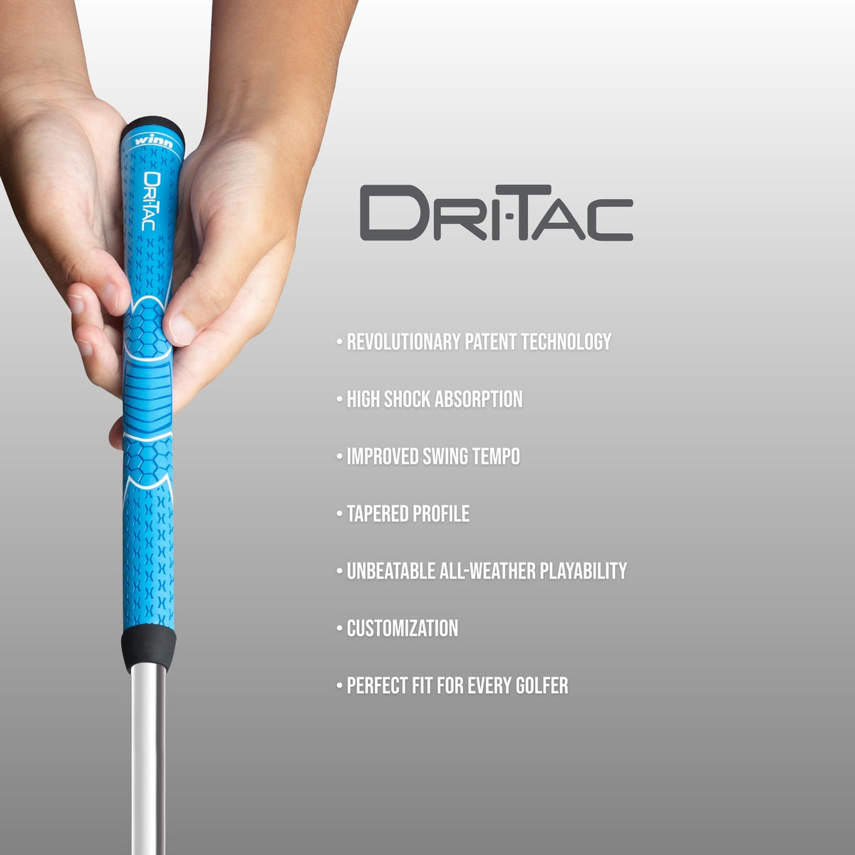 Grips in golf bag ready for quick club swaps with Winn Dri-Tac