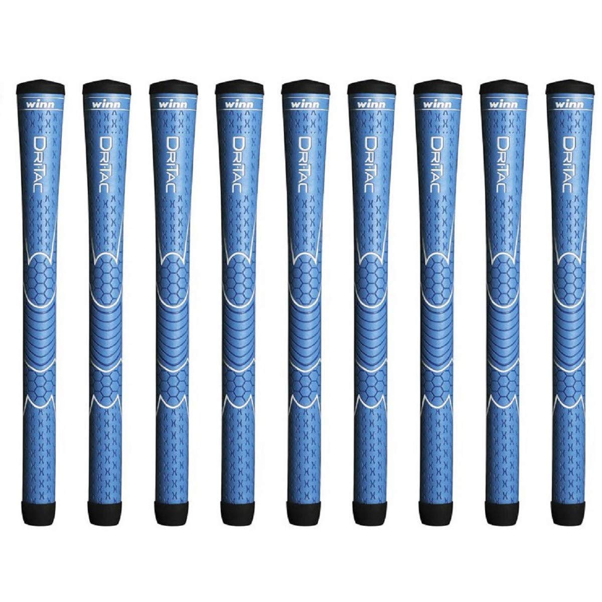 Winn Dri-Tac Junior Blue bundle of 9 grips ready for practice setups