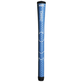 Close-up of Winn Dri-Tac Junior Blue grip texture showing cushioned non-slip feel