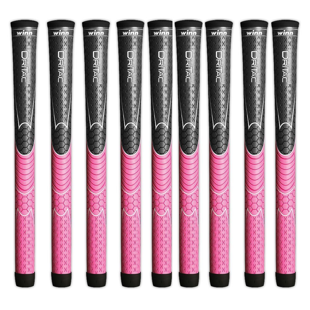 Winn DRI-TAC Ladies Pink golf grip close-up for secure, comfortable swings