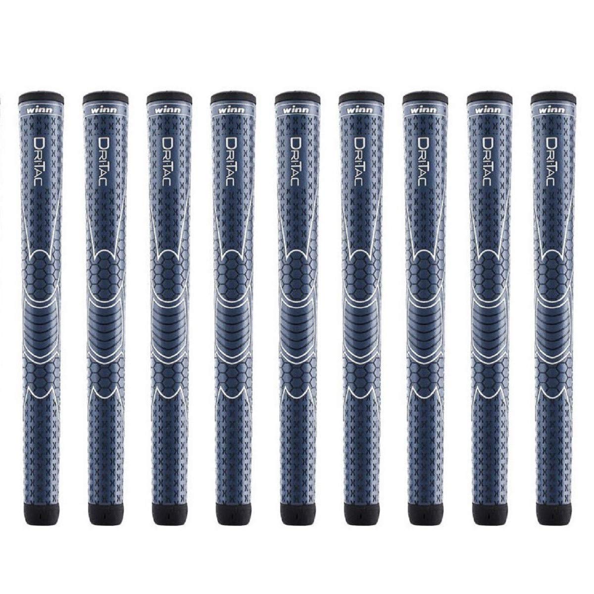 Winn Dri-Tac midsize navy 9-grip bundle showing tacky texture and secure grip.