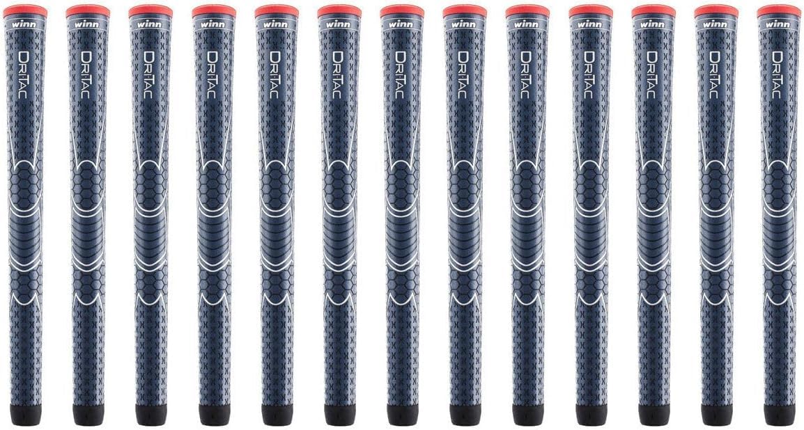 Winn Dri-Tac Navy Blue 13-piece grip bundle ready for installation.