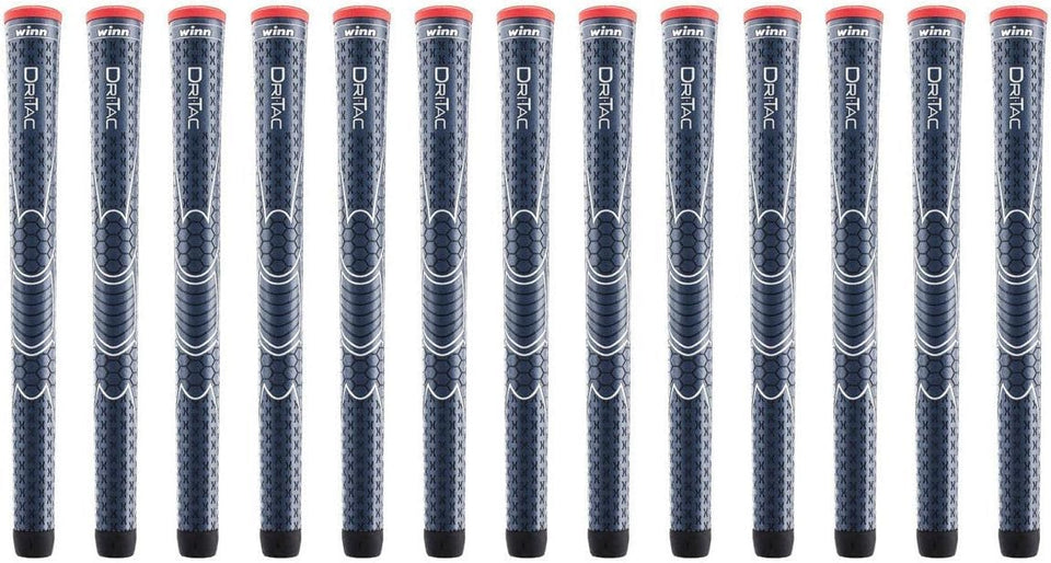 Winn Dri-Tac Navy Blue 13-piece grip bundle ready for installation.