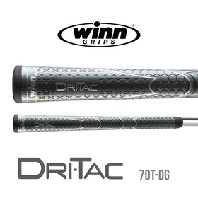 Winn Dri-Tac Oversize dark gray closeup highlights tacky texture for secure swings.
