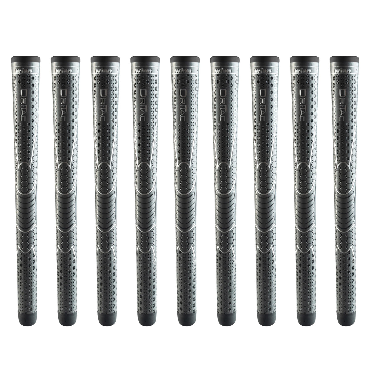 Winn Dri-Tac oversize nine-pack grips close-up showing stable grip across conditions