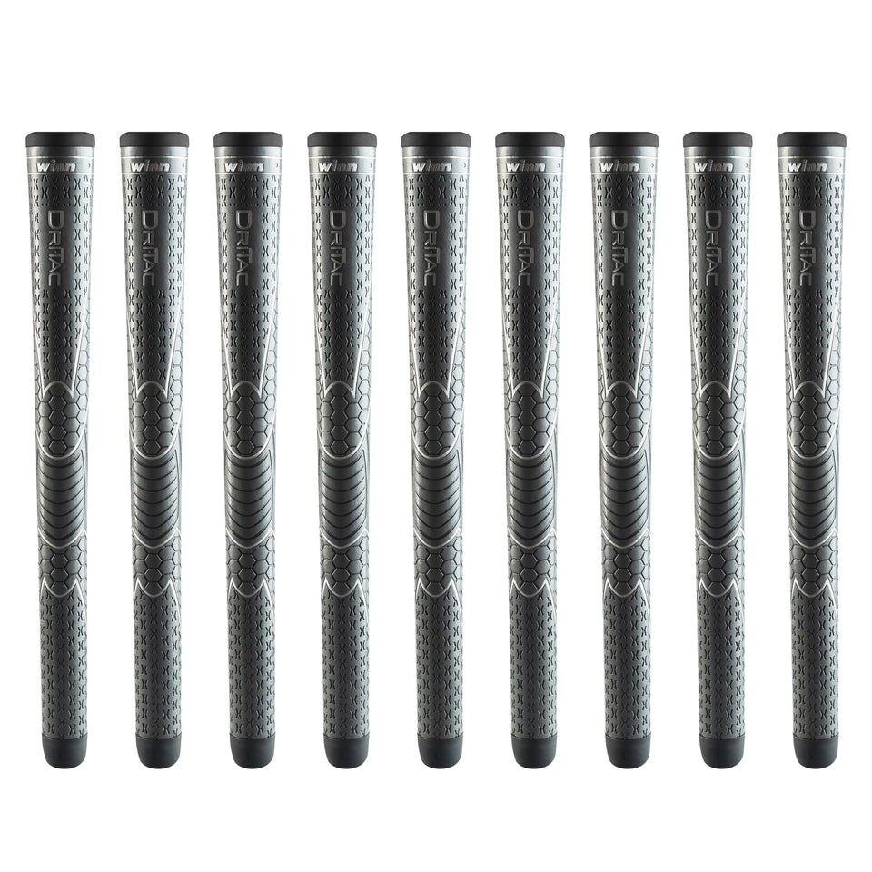 Winn Dri-Tac oversize nine-pack grips close-up showing stable grip across conditions