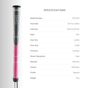 Winn Dri-Tac soft grip with cushion and shock absorption for comfortable swings.