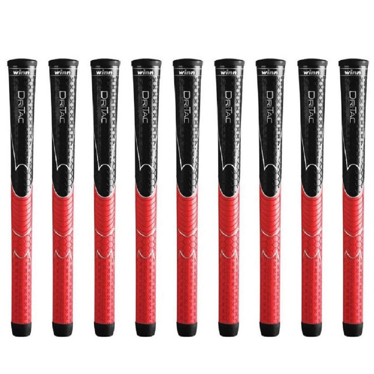 Winn Dri-Tac Standard Black/Red closeup showing tacky texture for a secure grip