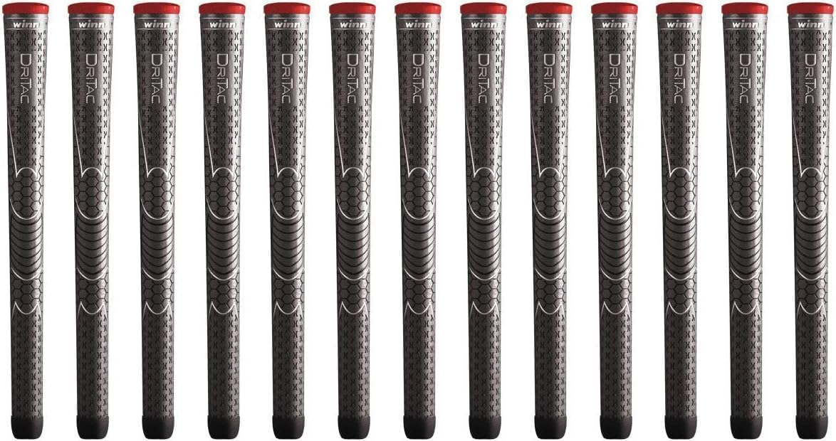Winn Dri-Tac Standard Dark Gray 13-piece golf grip bundle for consistent grip feel.