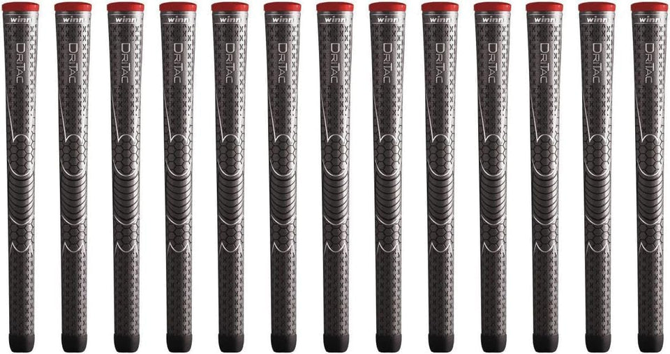 Winn Dri-Tac Standard Dark Gray 13-piece golf grip bundle for consistent grip feel.