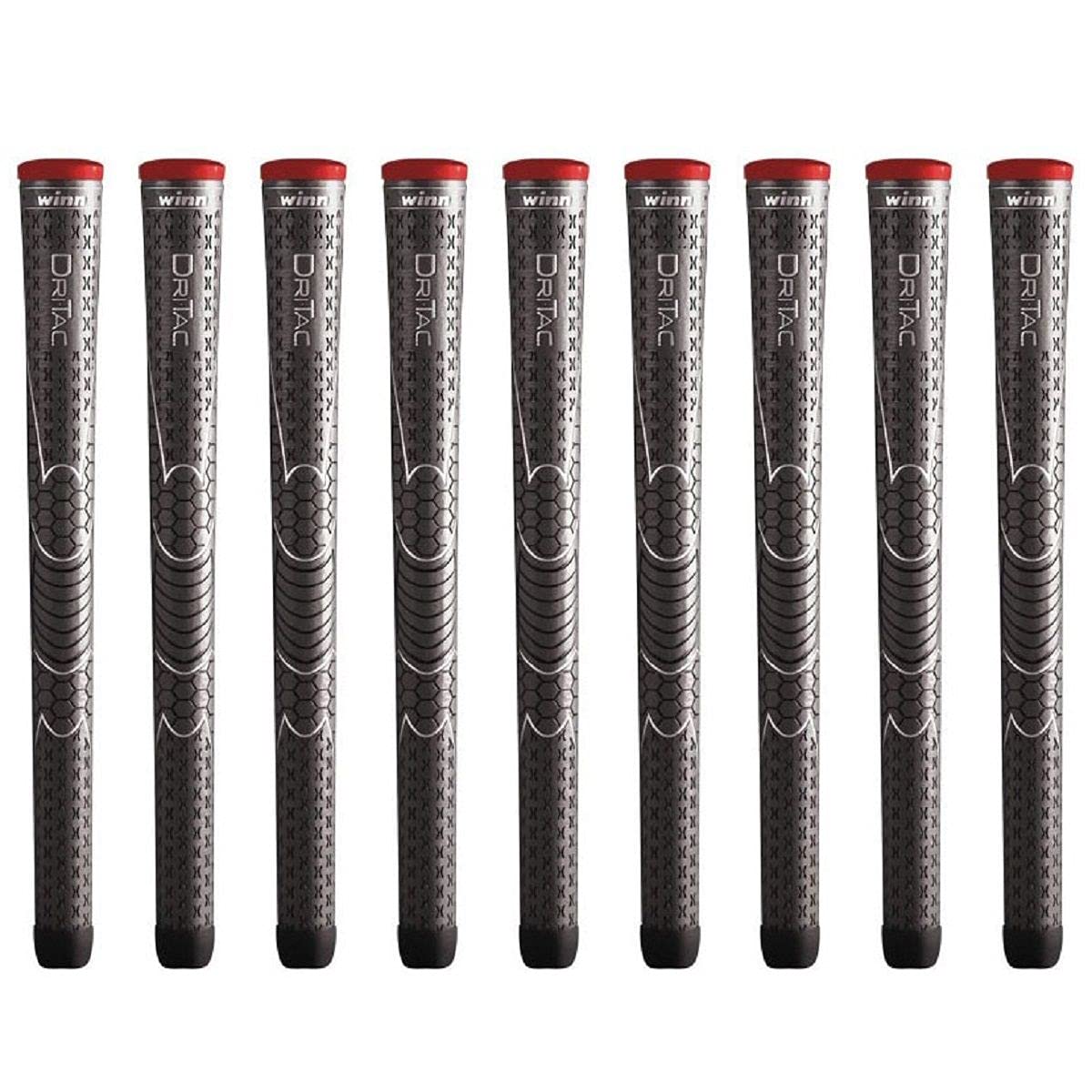 Winn Dri-Tac standard dark gray grips 9-pack for all-weather feel