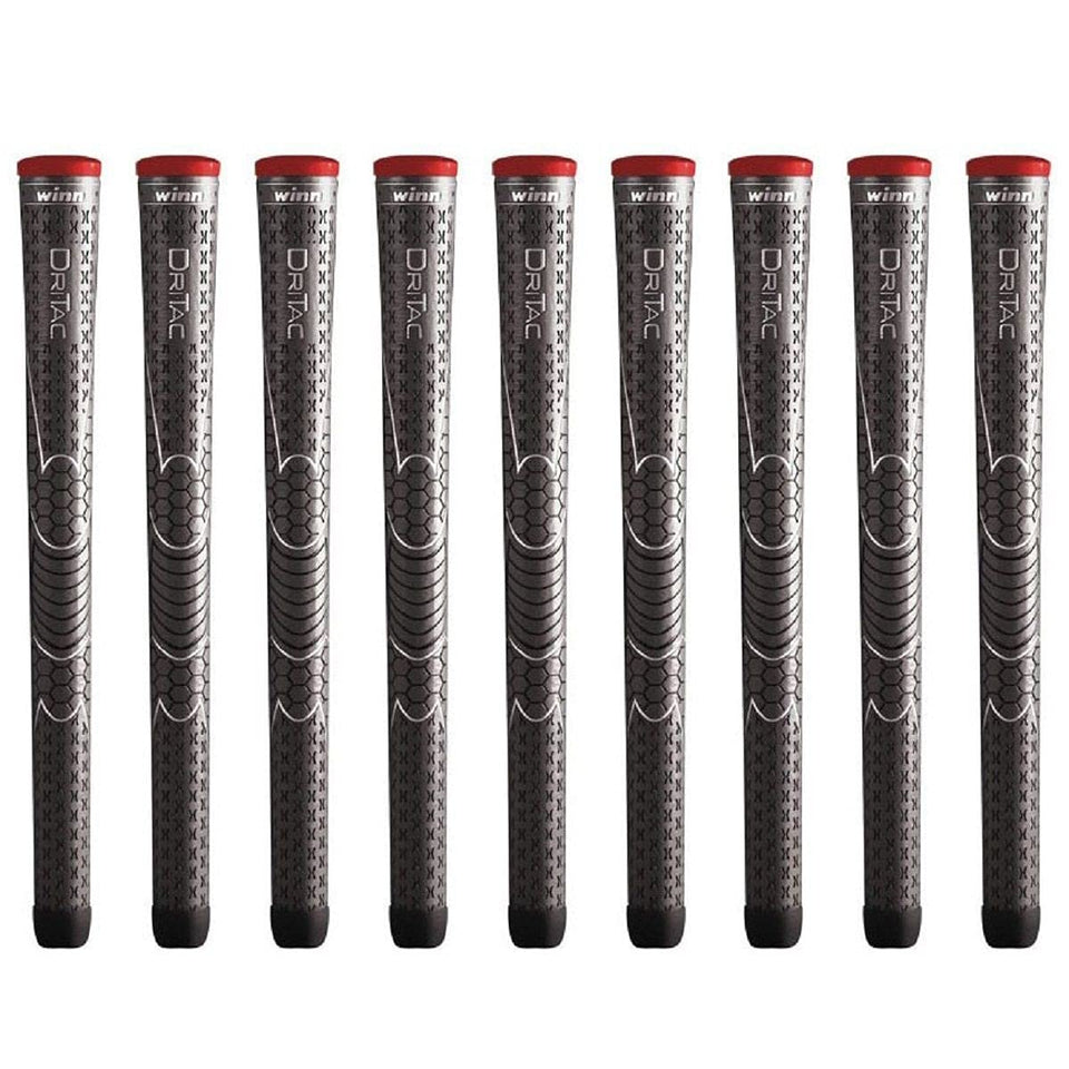 Winn Dri-Tac standard dark gray grips 9-pack for all-weather feel