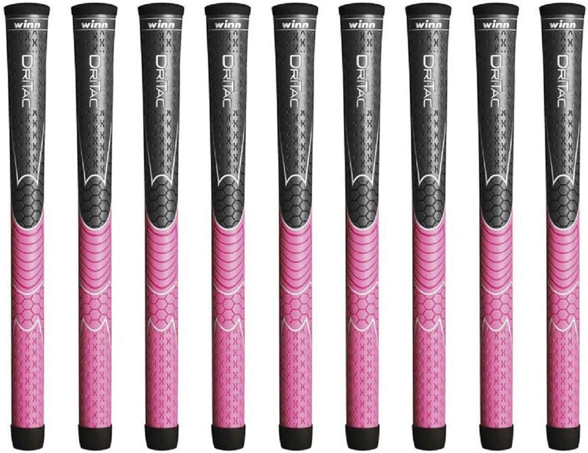 Winn Dri-Tac undersize gray-pink bundle grip face close-up, non-slip texture