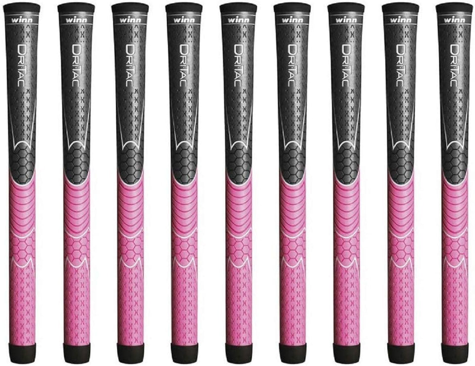 Winn Dri-Tac undersize gray-pink bundle grip face close-up, non-slip texture