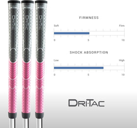 Winn Dri-Tac undersize gray-pink grip ready for installation on a club